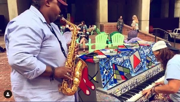 Public piano in Boston, Massachusetts, United States
