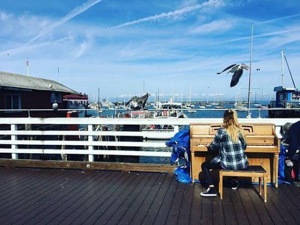 Public piano in Monterey, California, United States