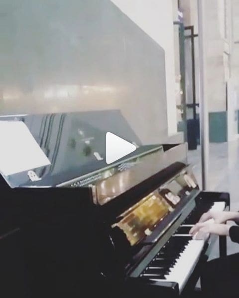 Public piano in Milan, Lombardy, Italy