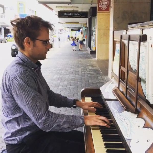 Public piano in Hamilton, Waikato, New Zealand