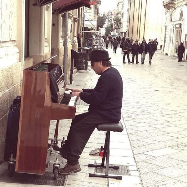 Public piano in Lecce, Apulia, Italy