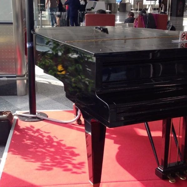 Public piano in Varese, Lombardy, Italy