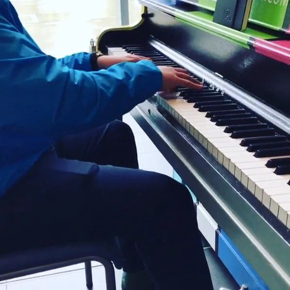 Public piano in North Vancouver, British Columbia, Canada