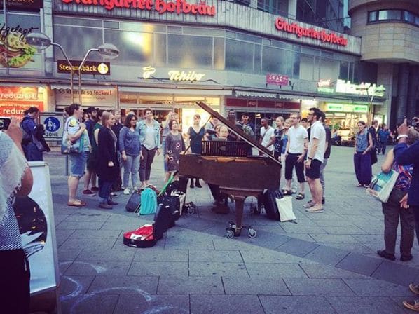 Public piano in Stuttgart, Baden-Württemberg, Germany