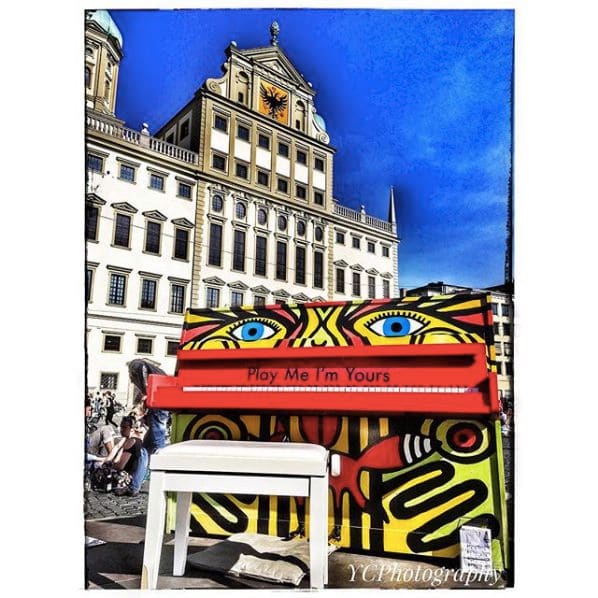 Public piano in Augsburg, Bavaria, Germany
