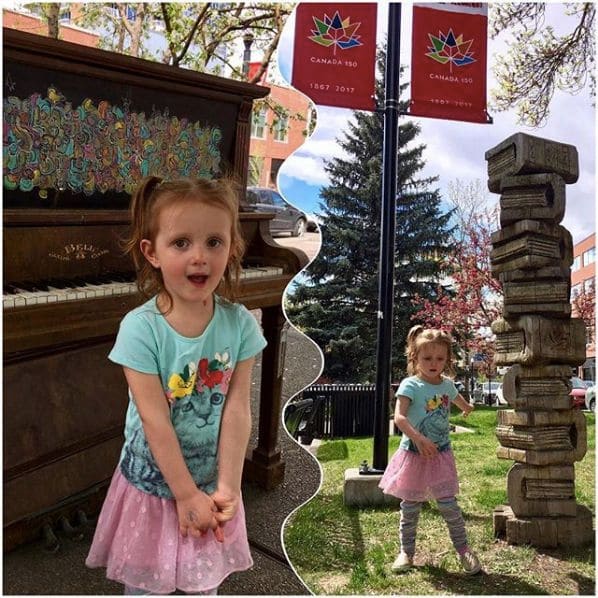 Public piano in Calgary, Alberta, Canada