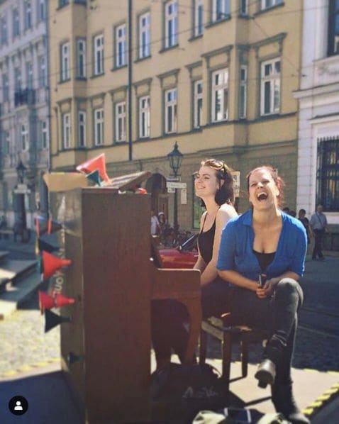 Public piano in Augsburg, Bavaria, Germany