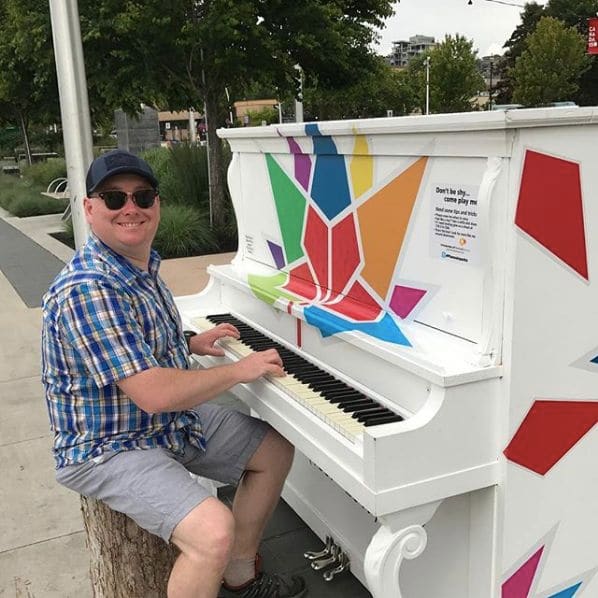 Public piano in Kelowna, British Columbia, Canada
