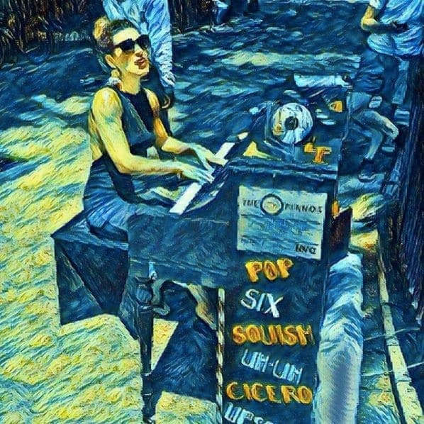 Photo of East Village, Manhattan at Tompkins Square Dog Run, East 9th Street, East Village, Manhattan, New York County, New York, 10009, United States. Van Gogh Piano 🎨🎹