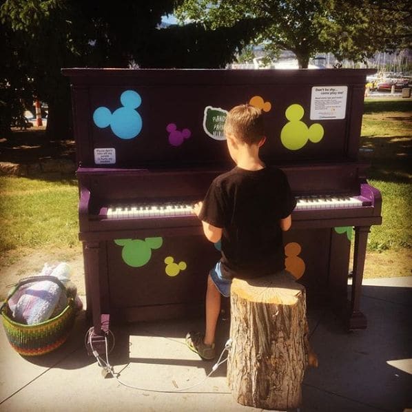 Public piano in Kelowna, British Columbia, Canada