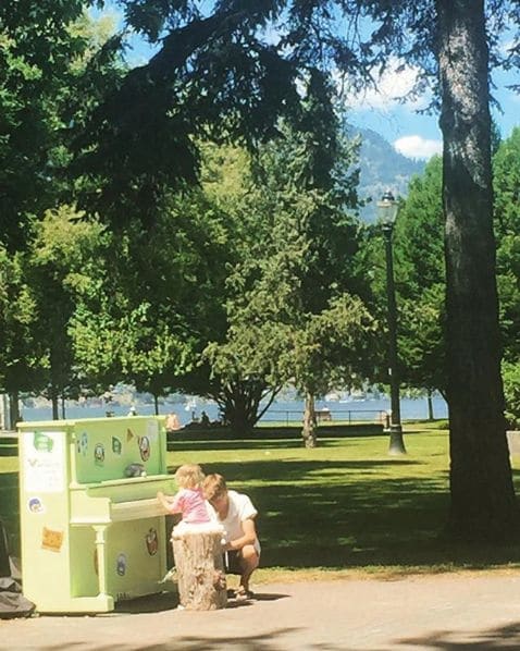 Public piano in Kelowna, British Columbia, Canada