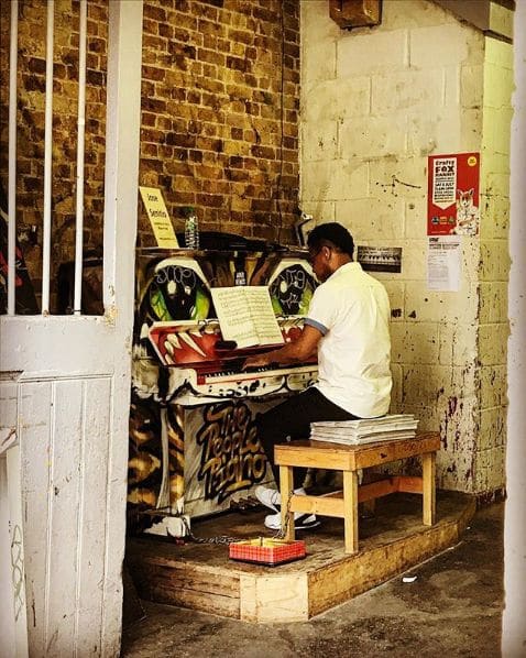 Public piano in London, England, United Kingdom