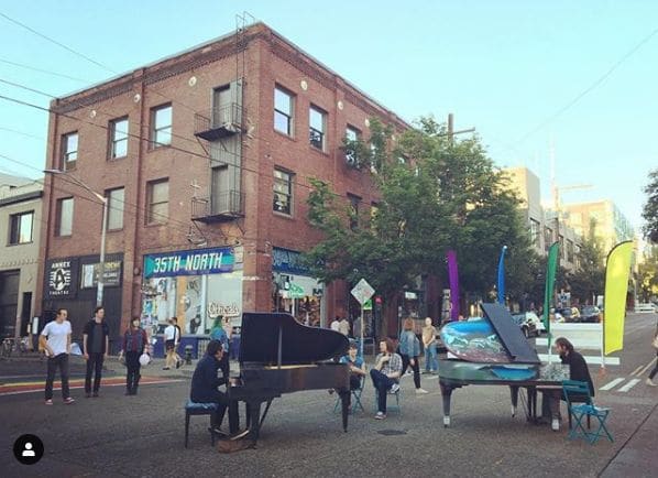 Public piano in Seattle, Washington, United States