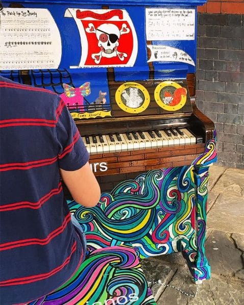 Public piano in Bristol, England, United Kingdom
