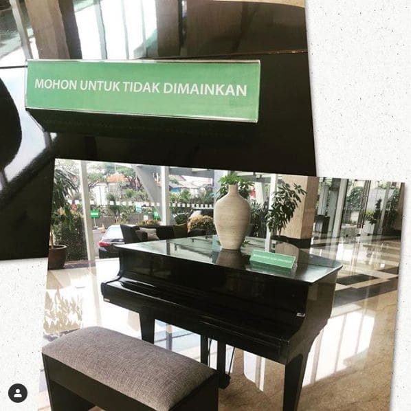 Public piano in Sukagalih, West Java, Indonesia