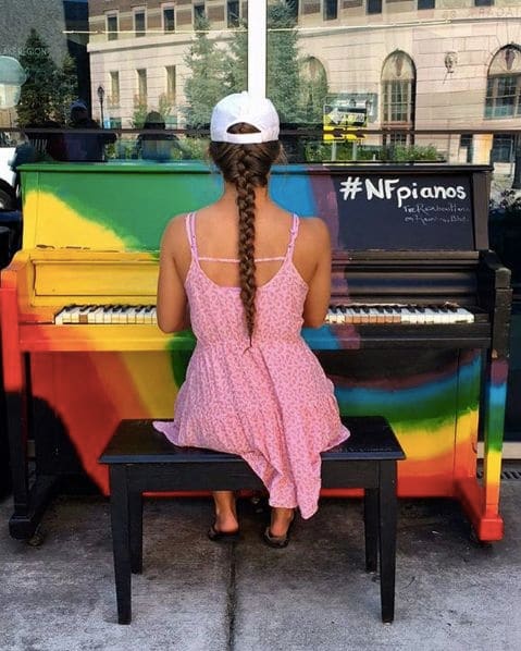 Public piano in Erie, New York, United States