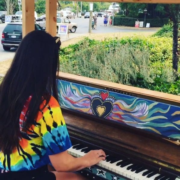 Public piano in Salt Spring Island Electoral Area, British Columbia, Canada