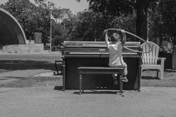 Public piano in Boston, Massachusetts, United States
