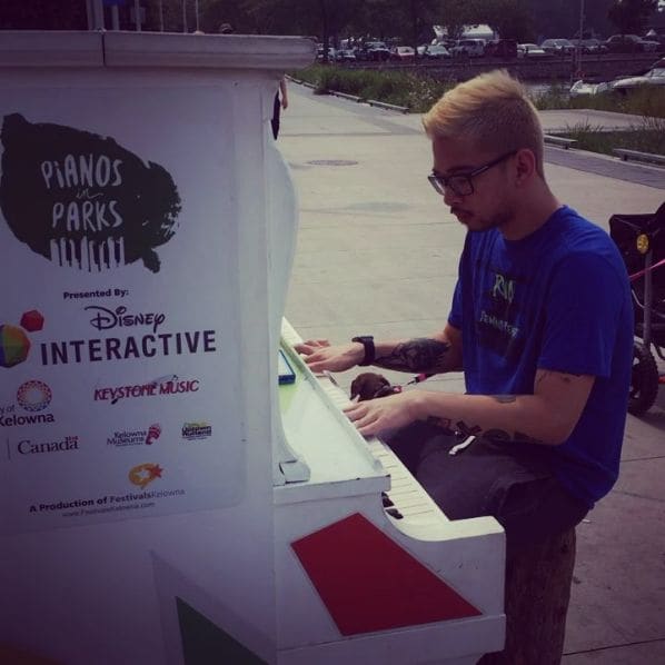 Public piano in Kelowna, British Columbia, Canada