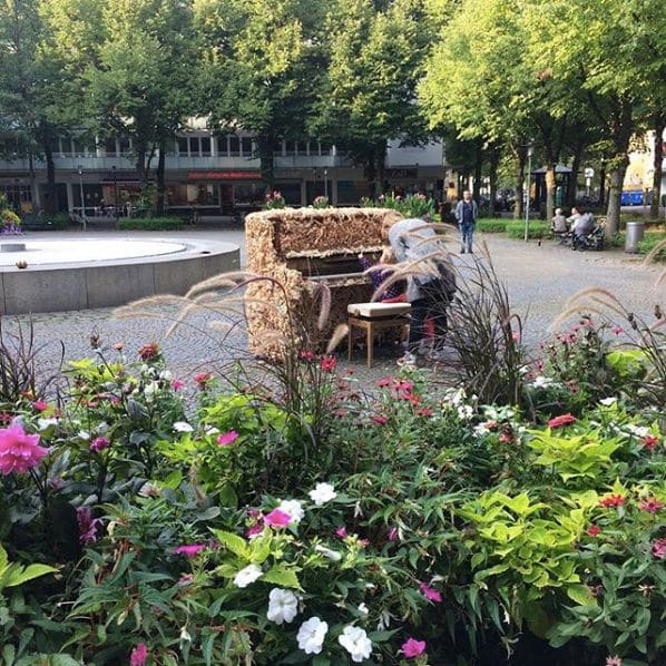 Public piano in Munich, Bavaria, Germany