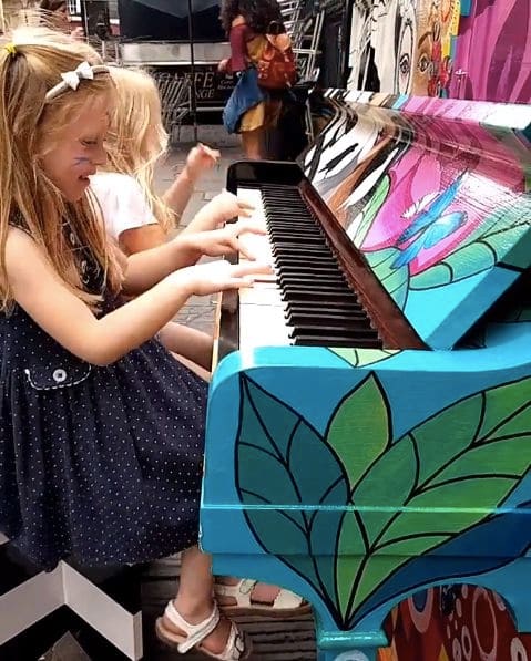 Public piano in Bristol, England, United Kingdom