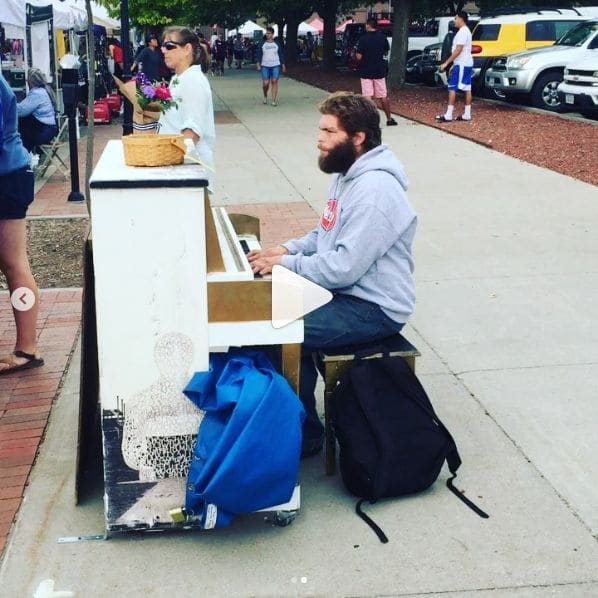 Public piano in Des Moines, Iowa, United States