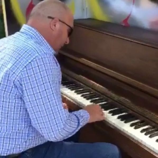 Public piano in Rivière-du-Loup, Quebec, Canada