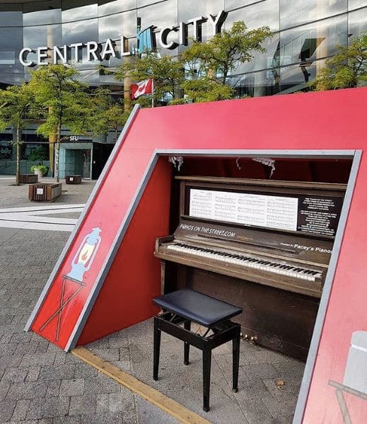 Public piano in Surrey, British Columbia, Canada