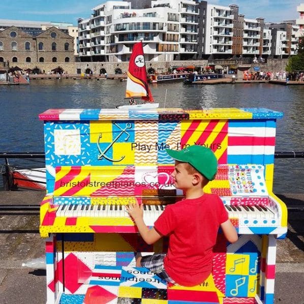 Public piano in Bristol, England, United Kingdom