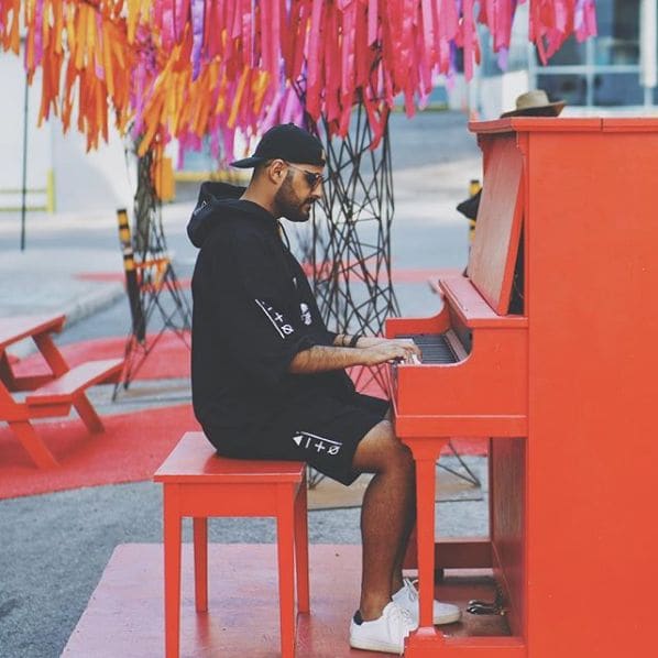 Public piano in Longueuil (agglomeration), Quebec, Canada