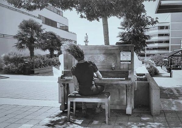 Public piano in North Vancouver, British Columbia, Canada