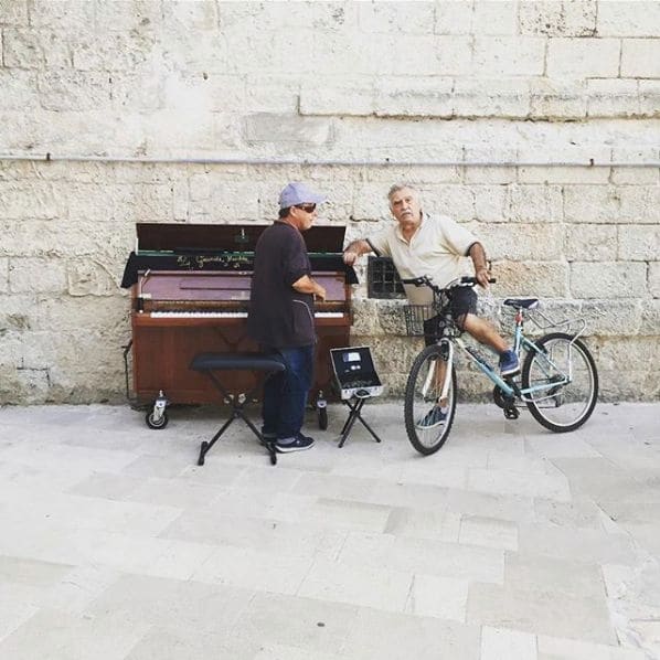 Public piano in Bari, Apulia, Italy