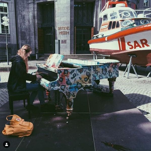 Public piano in Munich, Bavaria, Germany