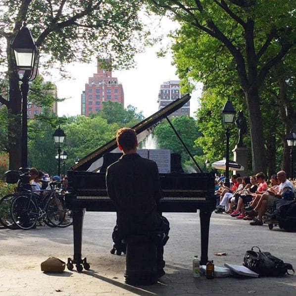 Public piano in Jersey City, New Jersey, United States