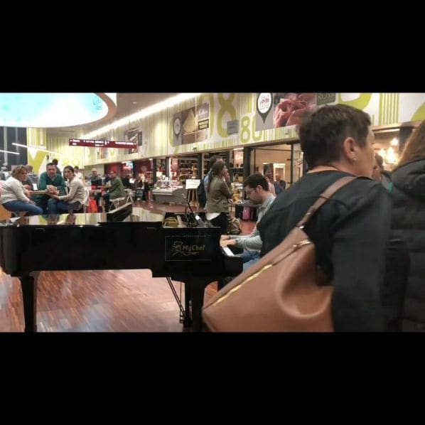 Public piano in Milan, Lombardy, Italy
