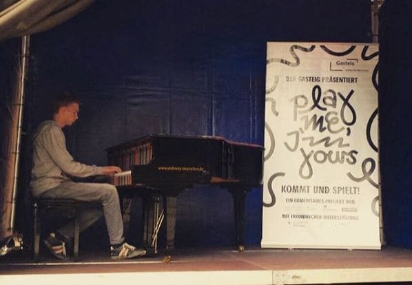 Public piano in Munich, Bavaria, Germany