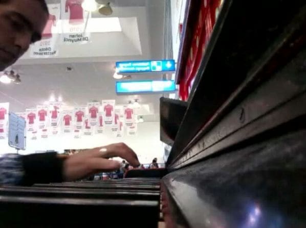 Public piano in Alghero, Sardinia, Italy