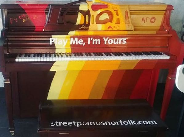 Public piano in Norfolk, Virginia, United States