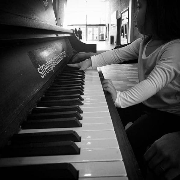 Public piano in Boston, Massachusetts, United States