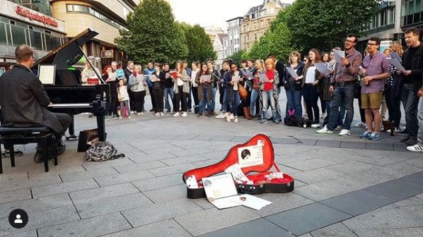 Public piano in Stuttgart, Baden-Württemberg, Germany