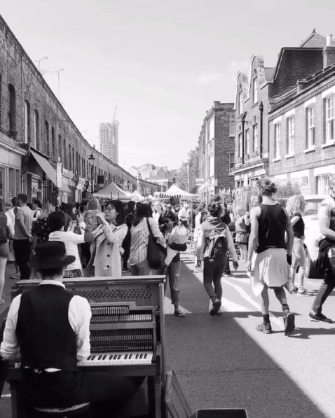 Public piano in London, England, United Kingdom