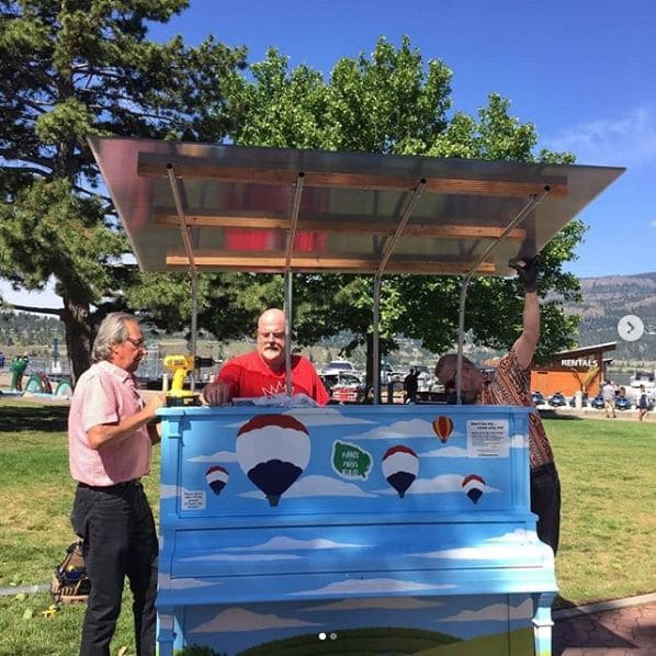 Public piano in Kelowna, British Columbia, Canada