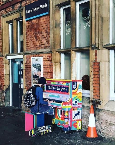 Public piano in Bristol, England, United Kingdom