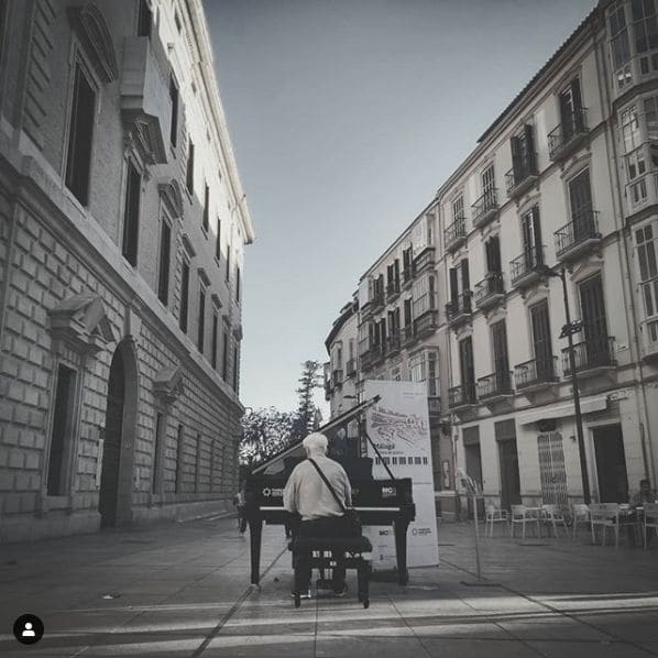 Public piano in Málaga, Andalusia, Spain