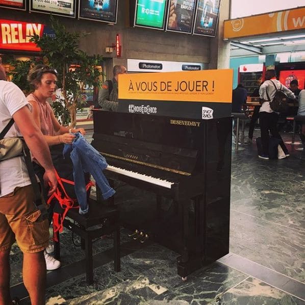 Public piano in Nantes, Pays de la Loire, France