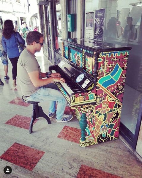 Public piano in Vicenza, Veneto, Italy