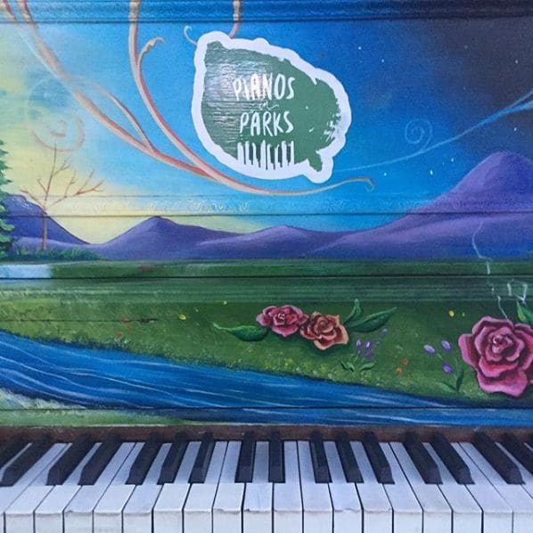 Public piano in Kelowna, British Columbia, Canada