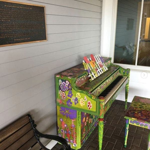 Photo of Brunswick, Maine at 20, Katherine Street, Brunswick, Cumberland County, Maine, 04011, United States. Public piano at the Brunswick, Maine \