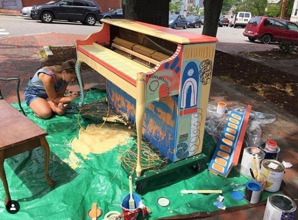 Public piano in Portland, Maine, United States