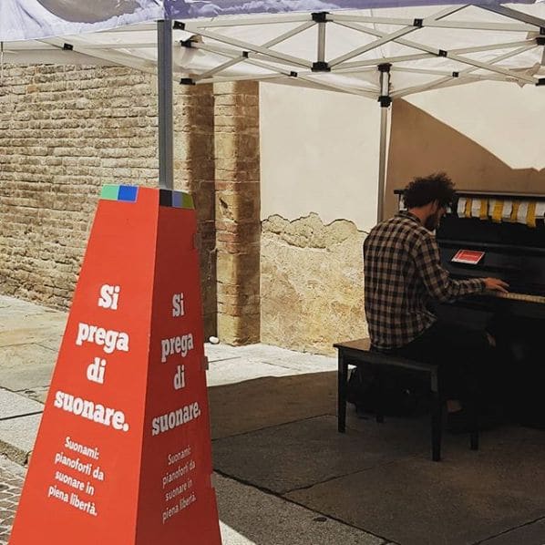 Public piano in Parma, Emilia-Romagna, Italy